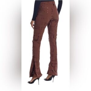 A.W.A.K.E. MODE Brown Architectural Slit Hem Pants EU 46 US 12 NWT
